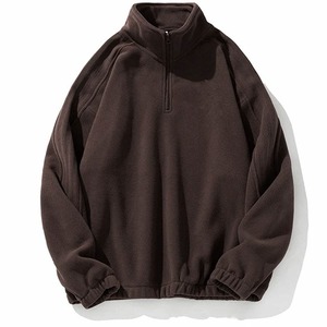 Streetwear athlétique décontracté pour hommes, sweat-shirt en molleton à demi-fermeture éclair, pull chaud à manches longues avec logo personnalisé, sweat à capuche au design solide, vente en gros - Product Image 1