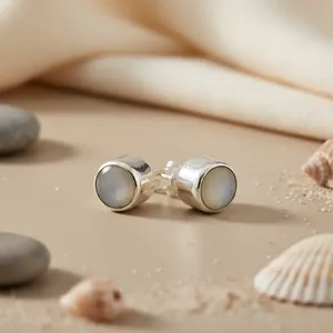 Boucles d'oreilles tendance en argent 925 avec pierre de lune et émeraude taille poire, or 14K et 18K, forme goutte d'eau, pour un usage quotidien féminin - Product Image 1