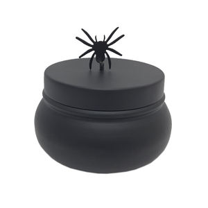 Boîte de forme ronde en métal plaqué or de conception classique avec couvercle fini noir pour boîte de rangement des aliments de table d'ustensiles de cuisine - Product Image 4