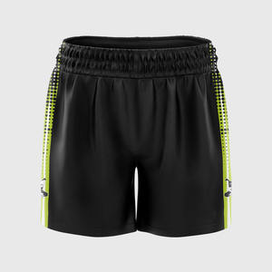 100% Polyester hommes taille moyenne conseil Shorts solide noir Sublimation tricoté toile motif avant cordon fermeture Shorts chauds - Product Image 1