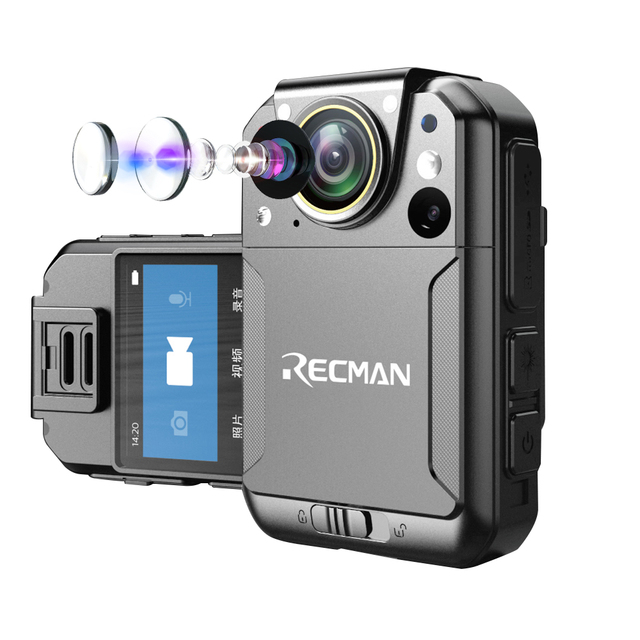 2K Resolution IP67 IR Night Vision Wearable Body Camera GPS Removable Backup Battery Portable MicroSD 48MP Motion Detection