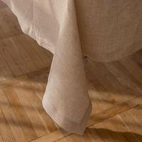 Nappe en lin brodé rectangle naturel pur personnalisable de luxe européen en gros pour le dîner de l'événement