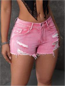 กางเกงยีนส์ขาสั้นทรงหลวมเอวสูงของผู้หญิงทันสมัยสำหรับชุดลำลองฤดูร้อนผ้ายืดนุ่มทันสมัย - Product Image 6