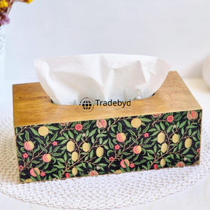 Tradebyd Handcrafted <b>Square</b> <b>Wooden</b> Enamel Printed Eco-Friendly Tissue <b>Box</b> & Holder for Home Hotel Restaurant - Product Image 4