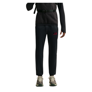 Pantalon de jogging sportif noir pour homme, durable, taille élastique avec cordon de serrage, poignets côtelés, poches latérales, en coton et polyester respirant - Product Image 1