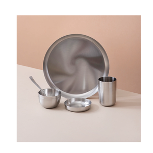 Assiette à dîner en acier inoxydable Assiettes rondes pour fête Dessert Assiettes de service pour taille personnalisée - Product Image 1