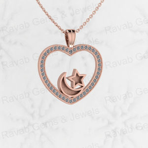 <b>Top</b> Selling 925 Sterling Silver <b>Heart</b> Charm With Star Moon Bezel Blank CZ Pendant Base Keepsake Breastmilk Jewelry Wholesaler - Product Image 2
