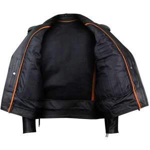 Veste en cuir vintage de moto décontractée pour hommes, manteau, tenue d'automne, veste tendance en cuir avec design de poche pour le printemps - Product Image 6