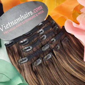 2024, venta al por mayor, extensión de cabello virgen vietnamita, mejor calidad, 100%, cutícula completa, grado de exportación de cabello con Clip - Product Image 1