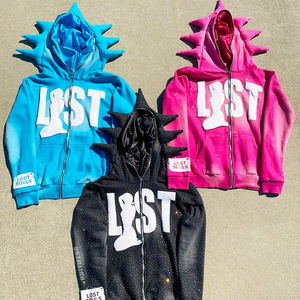 Sudaderas con Capucha de Algodón 100% de Alta Calidad, Tejidas a Crochet, con Pedrería, para Hombre, con Logotipo Personalizado, para Invierno, Suministro ODM - Product Image 6