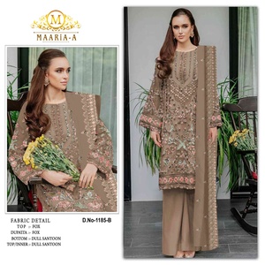 Diseñador Faux Georgette con bordado Salwar Suit Fabricante y proveedor de la India a la tarifa más baja - Product Image 3