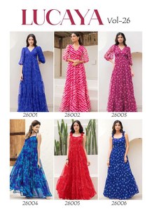 Kết hợp các yếu tố nhiệt hạch nặng giả georgette với công việc in kỹ thuật số hoàn toàn bên trong đính kèm nặng <span class=keywords><strong>Malai</strong></span> kurti/Bộ Váy - Product Image 6