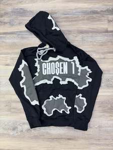 Sweat à capuche surdimensionné en coton biologique lavé à l'acide avec logo personnalisé 2026, streetwear d'hiver, broderie, patch de lettres usées - Product Image 4