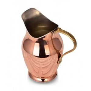 Jarra de cobre de estilo otomano para bebidas, jarra hecha a mano de estilo auténtico, Turna, Carafe, Surahi, Color níquel, 1400ml - Product Image 5