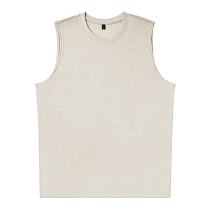 Camiseta de entrenamiento de algodón 100% al por mayor para hombre, camiseta sin mangas de entrenamiento en blanco personalizada, chaleco informal sin mangas para correr - Product Image 5