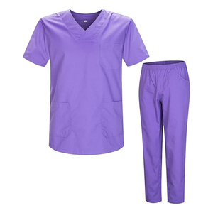 Women's Private Label <b>Scrub</b> <b>Set</b> with Cotton Polyester Comfortable V-Neck Top and Jogger Pants with Pockets - Product Image 5