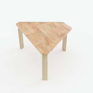 Mesa Preescolar Trapezoidal KGD015 Moderna y Minimalista de 55x40x28cm de Madera de Caucho y Plástico para Uso en Exteriores, Comedor Escolar y Dormitorio - Product Image 1