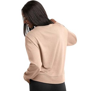 Streetwear Sweat-shirt femme tenue décontracté solide 100% coton respirant léger col rond manches longues Logo personnalisé - Product Image 2