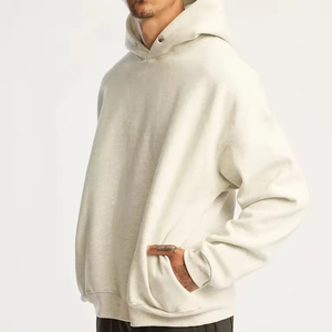 Sweat à capuche surdimensionné avec poches cachées en polaire éponge de coton de base personnalisé lourd Sweats à capuche en coton pour hommes - Product Image 6