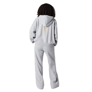 Colores Personalizados Otoño Invierno Conjunto Deportivo con Capucha para Mujer, Ecológico, 100% Algodón, Transpirable, Corte Holgado, Pantalones Joggers Sólidos - Product Image 2