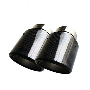 Punta de escape de fibra de carbono azul quemado premium de 101 mm, tubo de silenciador de acero inoxidable para sistemas de modificación y ajuste de automóviles - Product Image 1