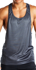 OEM de talla grande transpirable gimnasio camisetas sin mangas de moda sostenible lavado liso ropa deportiva culturismo Fitness Stringer - Product Image 4