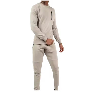 Conjunto de ropa deportiva Premium para hombre, chaqueta con cremallera completa, pantalón para correr, transpirable, de secado rápido, peso pesado, ecológico para gimnasio, ropa informal diaria - Product Image 1