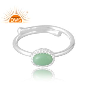 Anillo de piedras preciosas de crisoprasa Natural de Plata de Ley 925, joyería personalizada para mujer, regalo para ella - Product Image 3