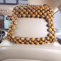 Housse de siège de voiture de luxe en perles de bois, ensemble complet, perles en bois naturel, coussin de confort rafraîchissant et massant le dos