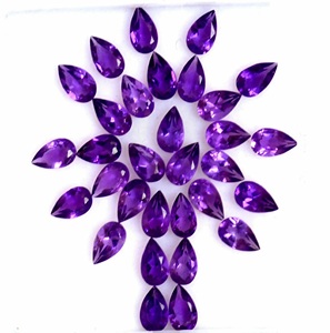 Ametyste violette naturelle indienne, forme poire, pierre précieuse en vrac, tailles calibrées, taille à facettes, Coscatl Exports, évaluée par un tiers - Product Image 3