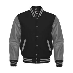 Veste universitaire de baseball Letterman de qualité supérieure pour l'école et le collège, manches brodées en cuir véritable, hiver vintage - Product Image 3