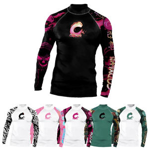 Ensemble de rashguard MMA à manches longues personnalisé avec logo, transfert thermique, UPF50, anti-UV, séchage rapide, respirant, sans Gi Jiu Jitsu BJJ Grappling - Product Image 4