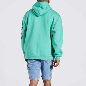 Sudaderas con Capucha de Gran Peso (500 g/m²) Fabricadas en 100% Algodón, Hombros Caídos, Estilo Holgado con Estampado Puff para Hombre - Product Image 2