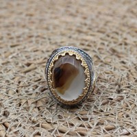 Bague de mariage vintage pour homme en argent sterling 925 plaqué rhodium, agate orange soleil, bijoux de luxe personnalisés, édition limitée pour les fêtes