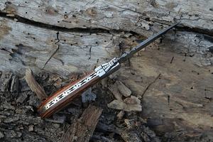 Couteau pliant artisanal en acier Damas inoxydable de qualité industrielle, poignée personnalisable, pointe tombante 58HRC, logo personnalisé - Product Image 3