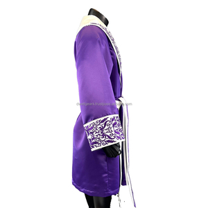 Custom Fight Wear <b>Boxing</b> <b>Robe</b> Smooth Satin Walkout Outfit Hooded Training and Match Apparel - Product Image 4