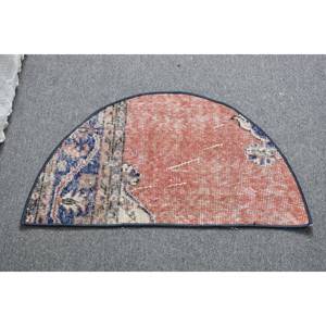 พรมขนสัตว์เย็บปะต่อสีชมพูสีฟ้าแบบดั้งเดิม2.5 x 1.5ft ตุรกีห้องนั่งเล่นพรมยางสนับสนุนรูปสี่เหลี่ยมผืนผ้ารูปแบบห้องโถง - Product Image 1