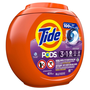 Tide PODS écologique 42 paquets de détergent à lessive printemps prairie citron Floral naturel détachant jetable salle de bain - Product Image 6