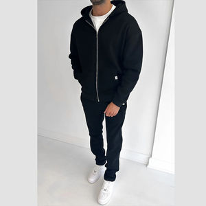 Conjunto Deportivo Personalizado de Alta Calidad, Traje de Chándal de Algodón con Diseño en Relieve y Cierre de Cremallera - Product Image 4