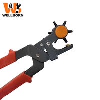 Pince à perforer le cuir - Perforateur rotatif 6 tailles pour ceinture, perforateur métallique robuste avec poignée ergonomique, 2-4,5 mm