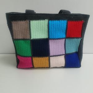 Factory Wholesale 2025 New Handmade Crochet Checkered Shoulder Bag - Product Image 3