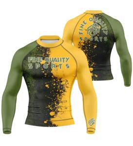 T-shirt de compression pour homme, vêtements de sport entièrement sublimés pour les arts martiaux, entraînement, compétition, lutte, rashguard - Product Image 1