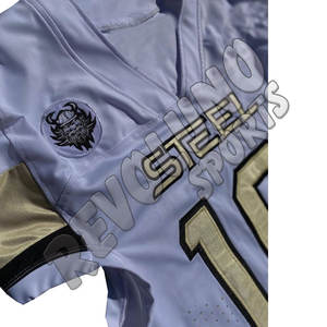 Service OEM Uniforme de football américain pour jeunes adultes et enfants Impression par sublimation personnalisée Maillot blanc Tackle Twill Nom de l'équipe Numéros - Product Image 3