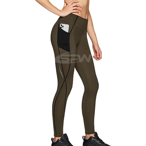 Tejido elástico de cuatro vías de secado rápido transpirable a prueba de sentadillas para mujer de cintura alta para gimnasio de estudio y uso diario - Product Image 4