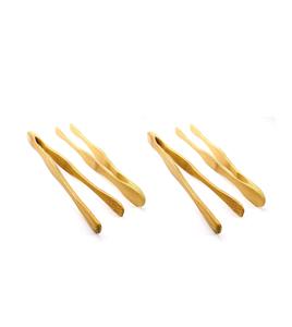 Pinzas para tostadora de madera de bambú, pinzas para tostadas, pinzas de cocina para cocinar, servir pan, encurtidos de frutas, 10,5 pulgadas, paquete de 4 - Product Image 1