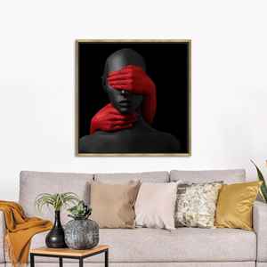 Modern Woman Portrait Printed <b>Canvas</b> Art - Elegant Halloween Decor,GOLD <b>FRAMED</b> <b>CANVAS</b> - Product Image 1