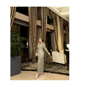 Vestido de Noche Largo Elegante de Primera Calidad para Mujer, Corte Sirena de Lujo, Adornado con Cristales, Vestido Formal para Fiesta Especial - Product Image 2