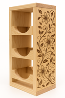 Meuble de maison moderne écologique à assembler soi-même, porte-verres à vin en pin massif à trois niveaux, porte-verres à vin en bois naturel