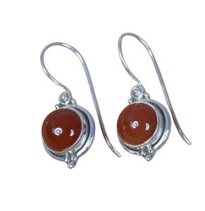 Pendientes de piedras preciosas de cornalina 925 pendientes de piedras preciosas de plata de ley sólida para Niñas para mujeres niñas pendientes colgantes joyería de plata - Product Image 1