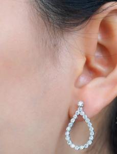 ต่างหูเพชรมอยส์ซอไนต์กลมสีขาวสวยและจี้เพชรอื่นๆทำจากสเตนเลสสตีลเงินสเตอร์ลิงสำหรับเป็นของขวัญในงานปาร์ตี้สำหรับเธอ - Product Image 4